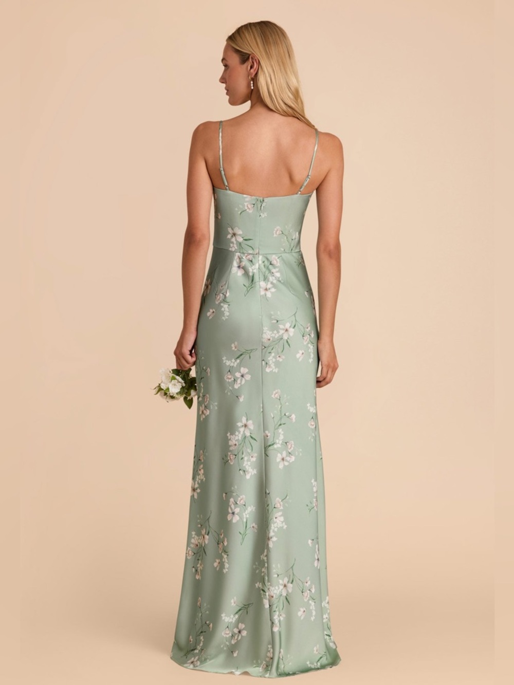 Birdy Grey Mai Dress Matte Satin Sage Le Fleur S NWOT - Picture 4 of 13